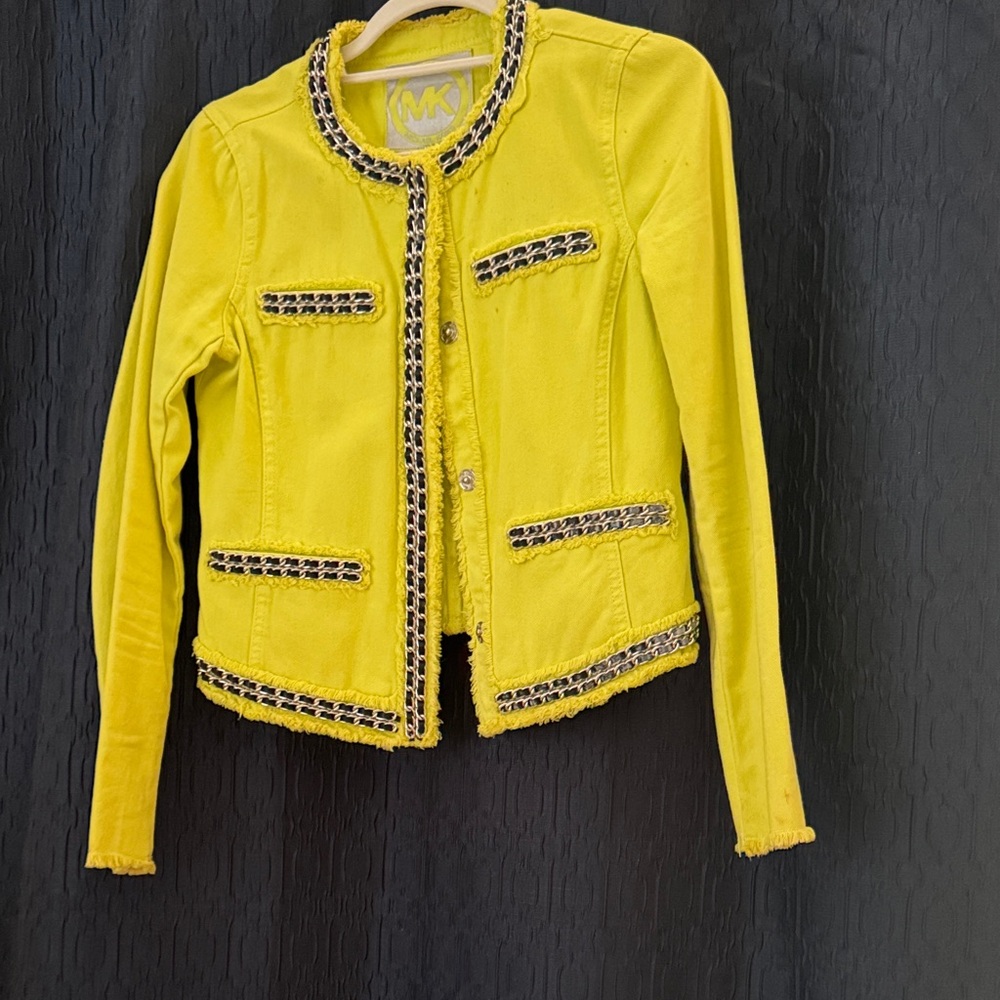 Michael Kors Yellow Blazer with Chain Details